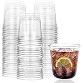 Limbeuuu 100 Pcs Plastic Stemless Wine Glasses Disposable Plastic Wine Glasses for Parties Weddings Birthdays Cocktail (Clear,12oz)