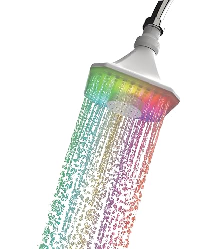 Luminex Air-Turbo LED-Duschset – 7 Farben, 24 Einstellungen | Wasserdruck-Boost, 2 Brausen