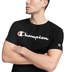 Champion mens Classic T-shirt, Classic Script T