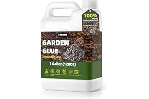TAKIMO 1 Gallon Garden Glue– Safe & Strong Mulch Glue for Home Yards –Covers 2X Area,Holds Mulch, Stones,Pebbles & Pine Straw in Place | Weatherproof, Non-Toxic Adhesive for Gardens,Walkways,Lawn,Driveways