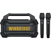 150W Portable PA System with 2 Wireless Mics,Speaker with Microphones | IPX6 Waterproof Bluetooth Karaoke Speaker,3 Sound Modes,Deep Bass for Outdoor Events,Fitness Instructors,Camping K400