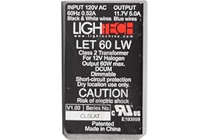 LighTech LET-60-LW Electrical Transformer, 12V 60W MR16 Electronic Low Wattage