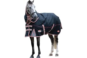 WeatherBeeta ComFiTec Premier with Therapy-Tec Detach-A-Neck Medium Horse Blanket, Black/Silver/Red, 75"