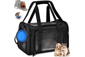 Pet Carrier Airline Approved,Soft Sided Cat Carrier New Upgraded Small Dog Carrier with Lockable Zippers,Breathable Pet Carri