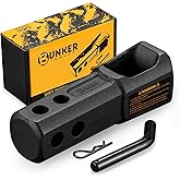 BUNKER INDUST Soft Shackle Hitch Receiver 2 Inch, 22,000Lbs WLL Aluminum Hitch Mount with Locking Pin, 1.57"-Wide Opening for Most Soft Shackles,Towing Accessories for Off-Road Vehicle Recovery