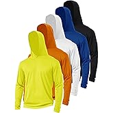 Suitswinew 5 Pack Sun Protection Hoodie for Men UV Long Sleeve Shirts Quick Dry Lightweight Work Athletic Rash Guards
