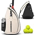 Ytonet Tennis Bag, Tennis Sling Backpack Crossbody Water Resistant for Men Women, Compatible for Pickleball Badminton Rackets