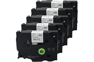 NEOUZA 5PK Compatible for Brother P-Touch Laminated TZe TZ Label Tape Cartridge 18mm x 8m (TZe-Fx241 Flexible ID Wire Cable B