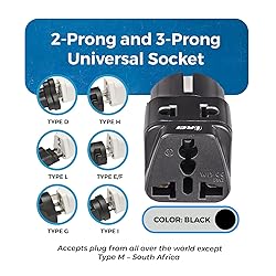 OREI USA to Europe (Schuko) Travel Adapter Plug - 2