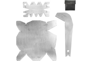 JENSWILL 3Pcs/Set Drill Bit Angle Gauges Stainless Steel Drill Sharpener Tools S/S Angle Measuring Gage Hand Measure Tools with Case