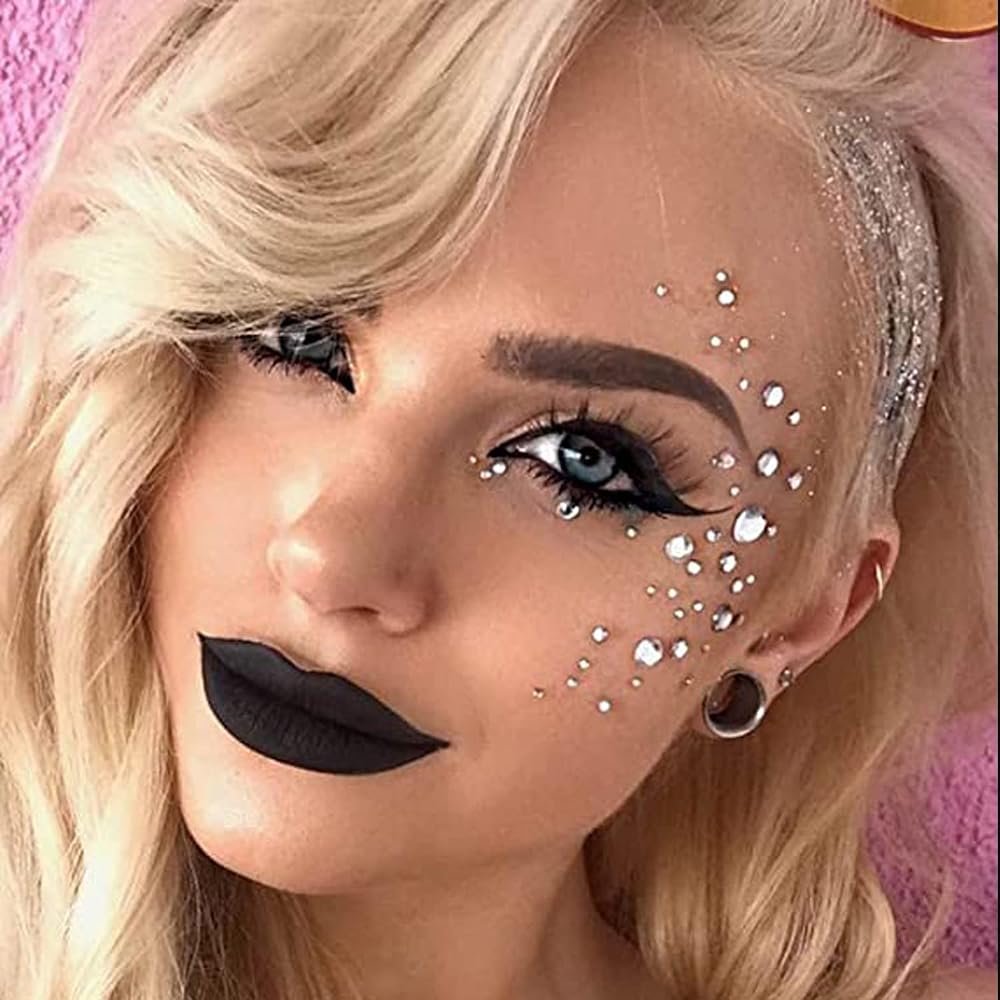 wuios 4 Sets Face Gems Body Jewels Rhinestone Stickers Festival Makeup