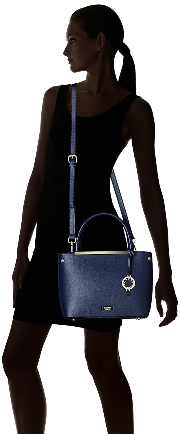 cathy london women's handbag, colour- blue, material- synthetic leather