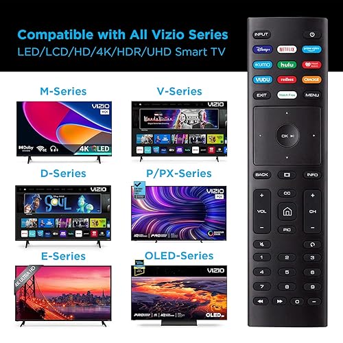 XRT510 Remote Control Replacement For VIZIO M-Series Smart TVs - Works Out Of Box