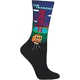 Hot Sox Women's Fun USA Travel & Cities Crew Socks