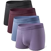 DAVID ARCHY Men's Trunks Underwear Modal Support Pouch with Fly Ultra Soft Breathable Men's Underwear 4 Pack
