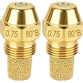 2 Pcs Brass Oil Burner Nozzle 0.75 80B for Delavan &amp; Beckett Oil Burners | Universal Solid Cone B Replacement Oil Nozzles, 0.75 GPH 80 Degree Spray, Fine Sintered Filter