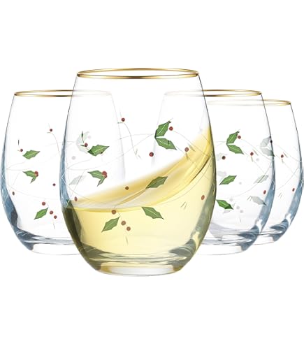 4 Christmas Rhinestone Snowflake Stemless Wine Glass Set - View #8