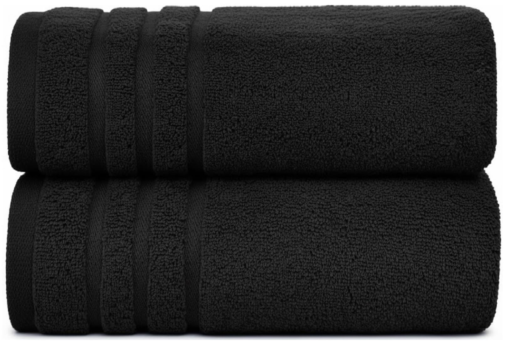 WovenWonder Pack of 2 Super Jumbo Bath Sheets (100 x 200 cm-600GSM) Luxury 100% Egyptian Cotton Soft Extra Large Bath Sheet Towels Highly Absorbent & Quick Dry Hotel Quality Towel Set (Black)