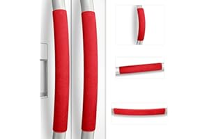 Luludamier Refrigerator Door Handle Covers, Set of 5, Non-Slip Appliance Handle Covers, Washable Fridge Handle Covers, Keep Your Kitchen Clean, Freezer Microwave Oven Dishwasher Handle Protector(Red)