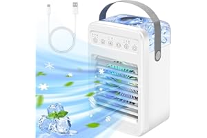 OKOIUM 2024 Upgraded Mini Air Conditioners Portable for Room,Oscillating Portable Air Conditioners,Small Mini AC with Timer,4 Speeds 2 Cool Mist,Small Room Air Conditioners for Room Office