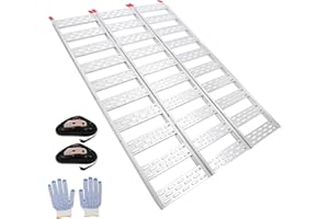 76" X 50" Fold Aluminum Loading Ramp - 1500 Lbs Capacity - Collapsible, Rust-Proof, Anti-Slip Treads, Includes Safety Strap, 