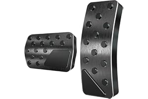 Jawmoy Pack-2 Aluminum Foot Pedal Pads, No Drilling Brake Gas Pedal Pads, Non-Slip Pedal Cover for Grand Cherokee Dodge Durango 2011-2023 (Black)