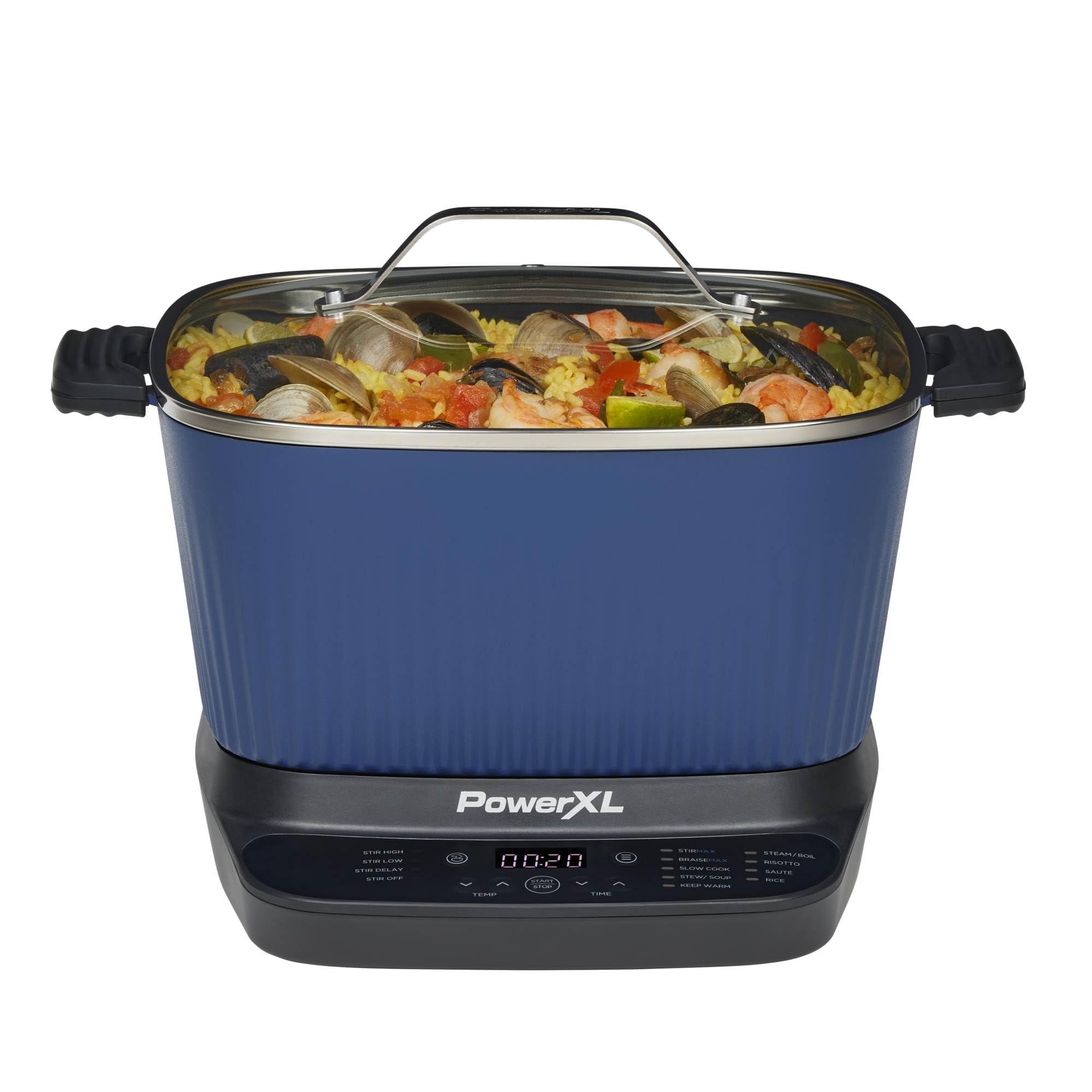 STIRMAX™ Midnight Blue 7.5 Quart Digital Multi-Cooker with Automatic Paddle to Stir and Shred, 9 in 1 programmable presets to Sauté, Sear, and Brown Food Before Simmering Image