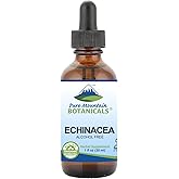 Pure Mountain Botanicals Liquid Echinacea Drops – Kosher Tincture Alcohol Free Extract - 500mg Organic Echinacea -1oz Bottle