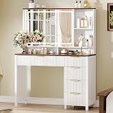 Arulvmrn 43" Large Vanity Desk with 30" HD Lighted Mirror,531W09
