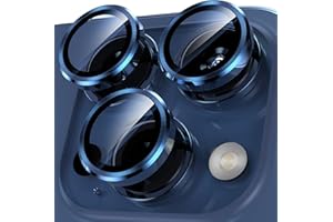 YWXTW Camera Lens Protector for iPhone 15 Pro/iPhone 15 Pro Max, [1 Step Installation Tray] Tempered Glass Screen Protector Metal Individual Camera Cover Accessories Case Friendly (Blue Titanium)