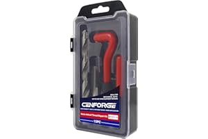 CENFORGE M12x1.5 Helicoil Thread Repair Kit, Metric HSS Drill Helicoil Repair Kit for Rethreading Internal Threads with Carry Case, 15PCS
