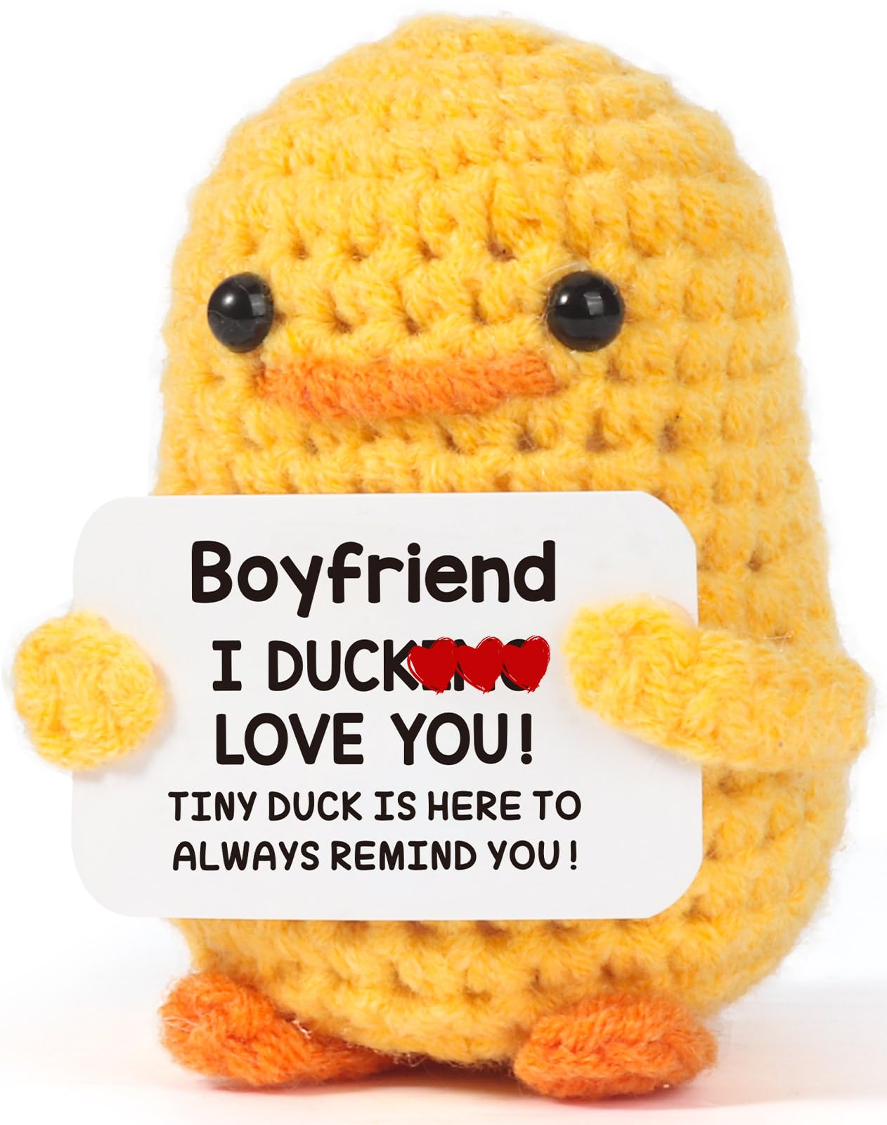 MBL Gifts for Boyfriend Valentines Birthday - Valentine's Day Anniversary Funny Romantic Gag Cute Small Crochet Duck Christmas Stocking Stuffers for Boyfriend BF Him Man, I Duck Love You