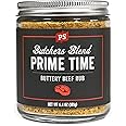 PS Seasoning Prime Time Butchers Blend - Buttery Garlic and Herb BBQ Seasoning & Beef Rub for Smoking, Grilling or Baking - Dry BBQ Rubs and Spices for Grilling Steaks, Pork, Chicken, Beef Prime Cuts