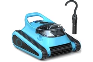 HISION Pool Vacuum for Inground Pools: Cordless Robot Robotic Pool Cleaners with Hook 180W Suction Auto Vacuums Wall Climbing Waterline Scrubbing Cleaning 150 Mins Long Battery Up to 2,000 sq.ft