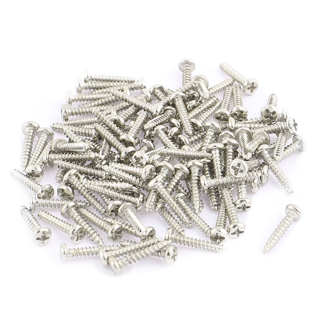 sourcing map 100pcs M1.5 x 8mm Stainless Steel Phillips Pan Round Head Self Tapping Screws