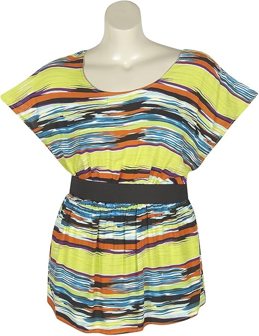 Unique Plus Size Lime Striped top Size 3x Color Lime at Amazon Women