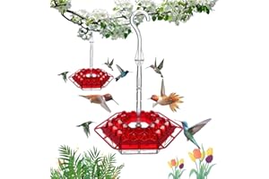 GENERIC WdianOutdoor 2 Pack Hummingbird Feeders for Outdoors, Plastic Hummingbird Feeders - Resistant to Ants and Bees, Perfect for Outdoor Hanging, Enriching Patios & Gardens, Unique Aesthetic (Red / 2PC)