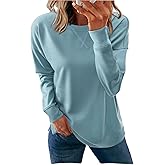 siliteelon Women's Crewneck Sweatshirts Long Sleeve Shirts Trendy Casual Loose Pullover Tops