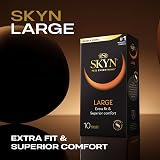 SKYN Large Condoms 10 Pack, XL Latex Free, Lubricated 56mm Wide view 2
