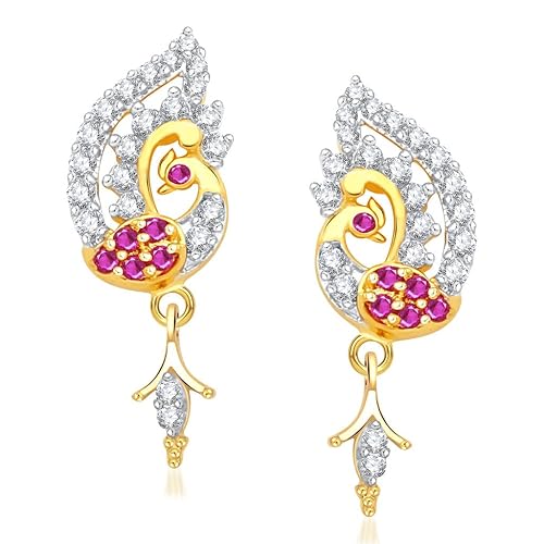 VK Jewels Earrings Cubic Zirconia Drop Earrings for Women (Golden) (vker1368g)