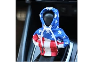Stacool Car Gear Shift Cover with US Flag Design,Fashionable Gear Shift Hoodie for Shifter Knobs,Universal Car Interior Accessories Funny Car Shift Knob Cover for Cars Trucks SUVs (Colorful/U+D)