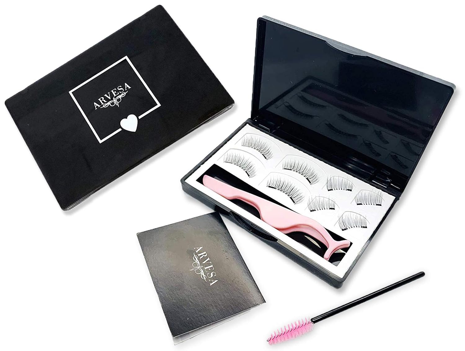 False Magnetic Eyelashes Full Set Cruelty-Free [The Best Fake Eye Lashes Magnet - Dual Magnets no Eyeliner Needed - Natural Look | No Glue, Reusable (Accents + Full Size)