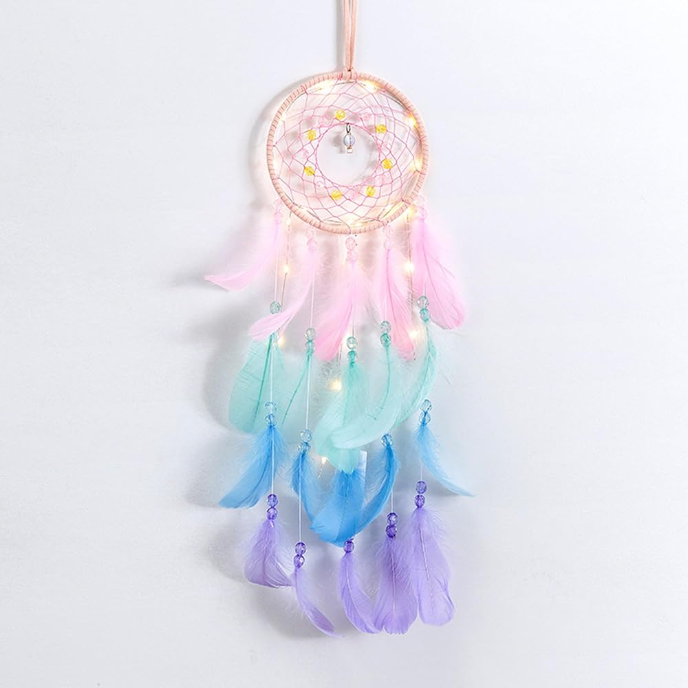 CBEI Handmade LED Dream Catcher Light Blue Wall Hanging Ornament