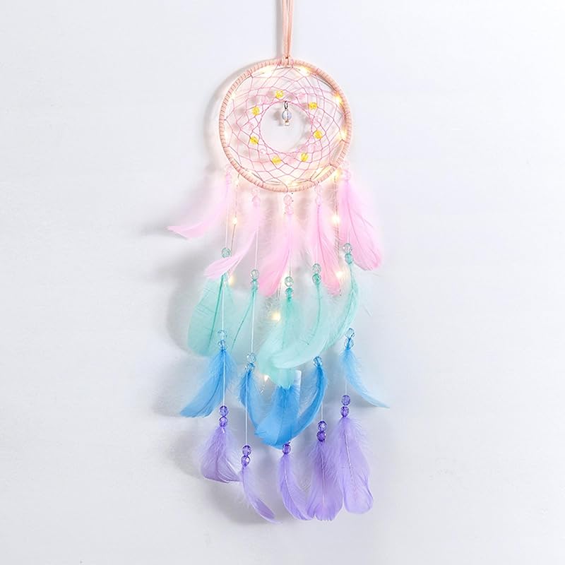 CBEI Handmade LED Dream Catcher Light Blue Wall Hanging Ornament