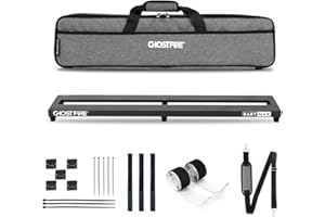GHOSTFIRE Ghost Fire Guitar Pedal Board Aluminum Alloy 2.16lb Effect Pedalboard 27.5''x5.5'' with Carry Bag,V series (V-Baby Max)