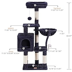 Heybly Cat Tree with Toy, Cat Tower Condo for