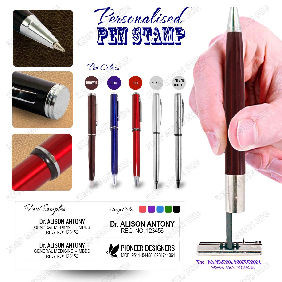 Stamp Makers Pen Stamp with 3 Lines Amazon.in Office Products