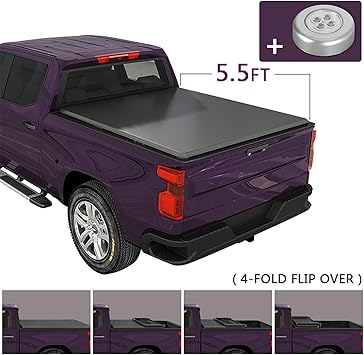 Amazon Com Jdmspeed New Tonneau Cover 4 Fold 5 5ft Truck Bed With Led Strip Replacement For Ford F150 2009 2014 Automotive