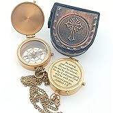 Joshua 1:9 Engraved Brass Compass – Go Confidently Inspirational Quote – Graduation Gift 2025, Baptism, Confirmation Gift for Boys, Girls, Men