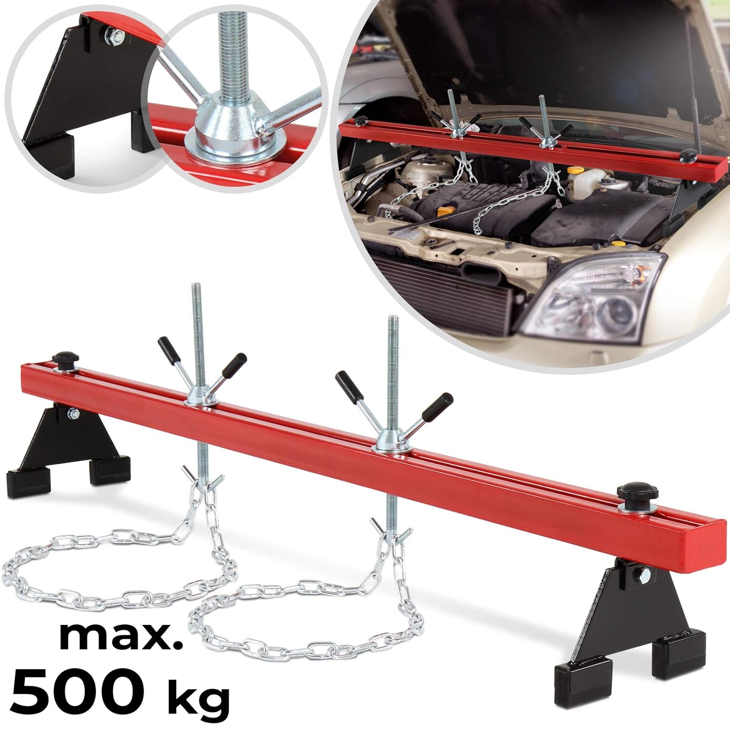 Engine Support Bar Max Capacity 1100lbs / 500kg, Double Chain, for